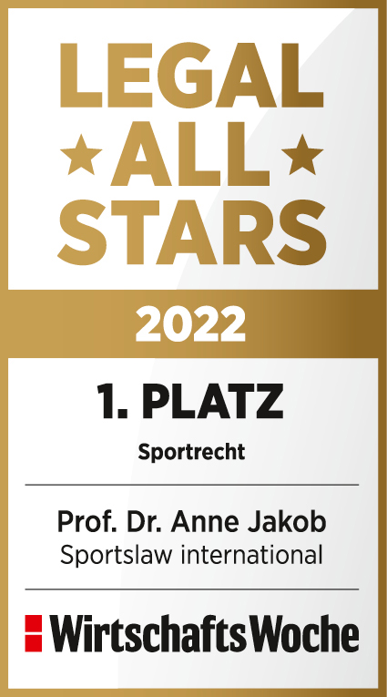 Wirtschafts Woche Legal Allstars Gewinn mit Platz 1 Anne Jakob